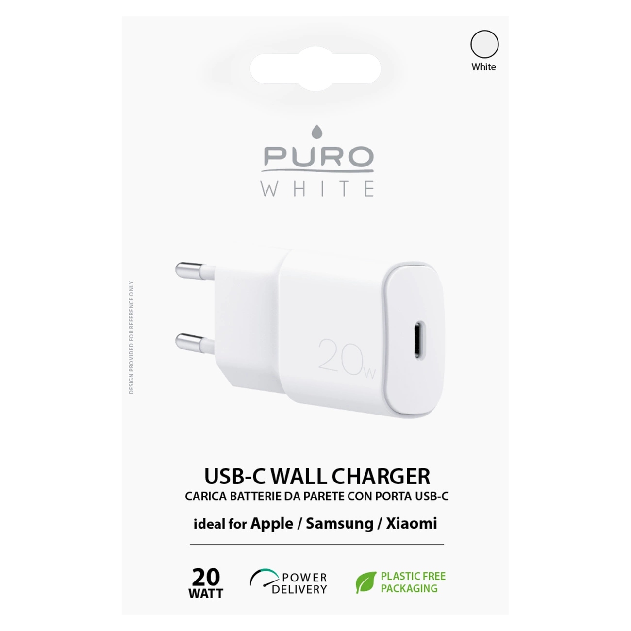 Síťová Nabíječka Puro White 20W Power Delivery Usb-c Bílá Kvalita