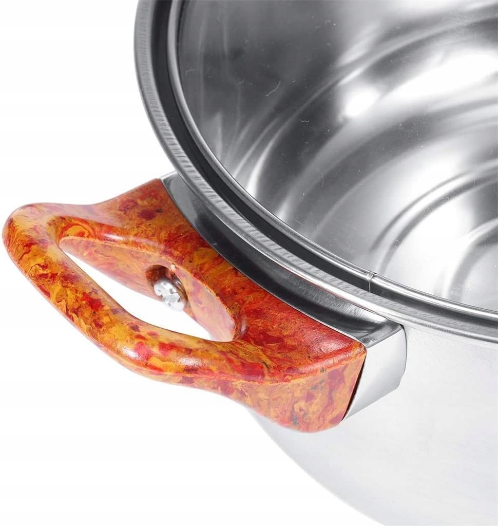 KOMPLET GARNKÓW STALOWYCH IZ POKRYWKAMI 10 ELEMENTÓW ZESTAW Materiał stal nierdzewna