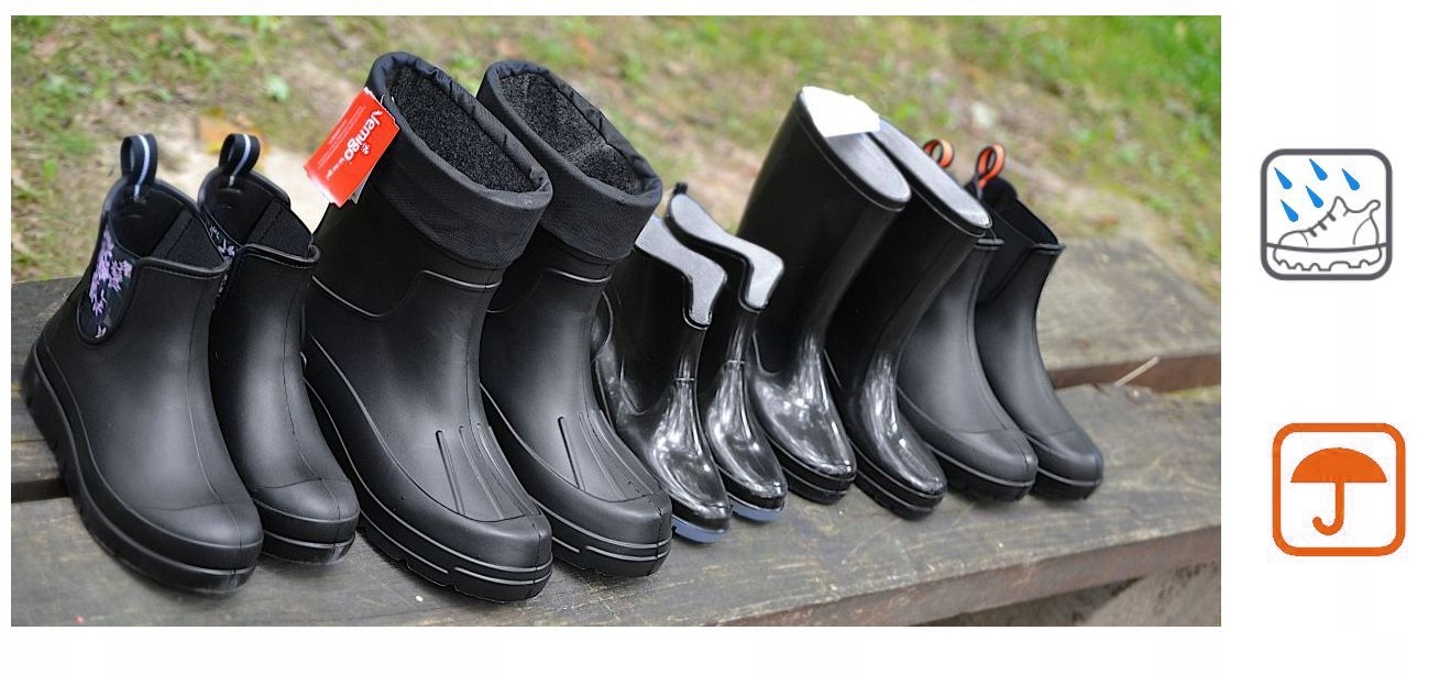 Kalosze IGA damskie mocne gumowce cholewy 40/41 Rozmiar 40