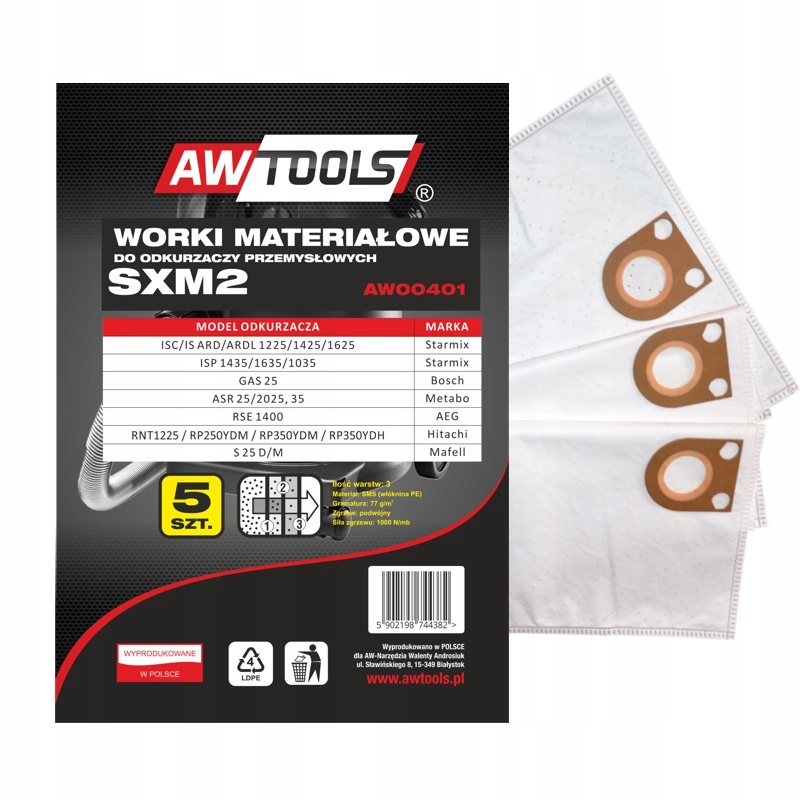 

Awtools Worki Z Mikrowłókniny kpl.5szt. SXM2, Gas