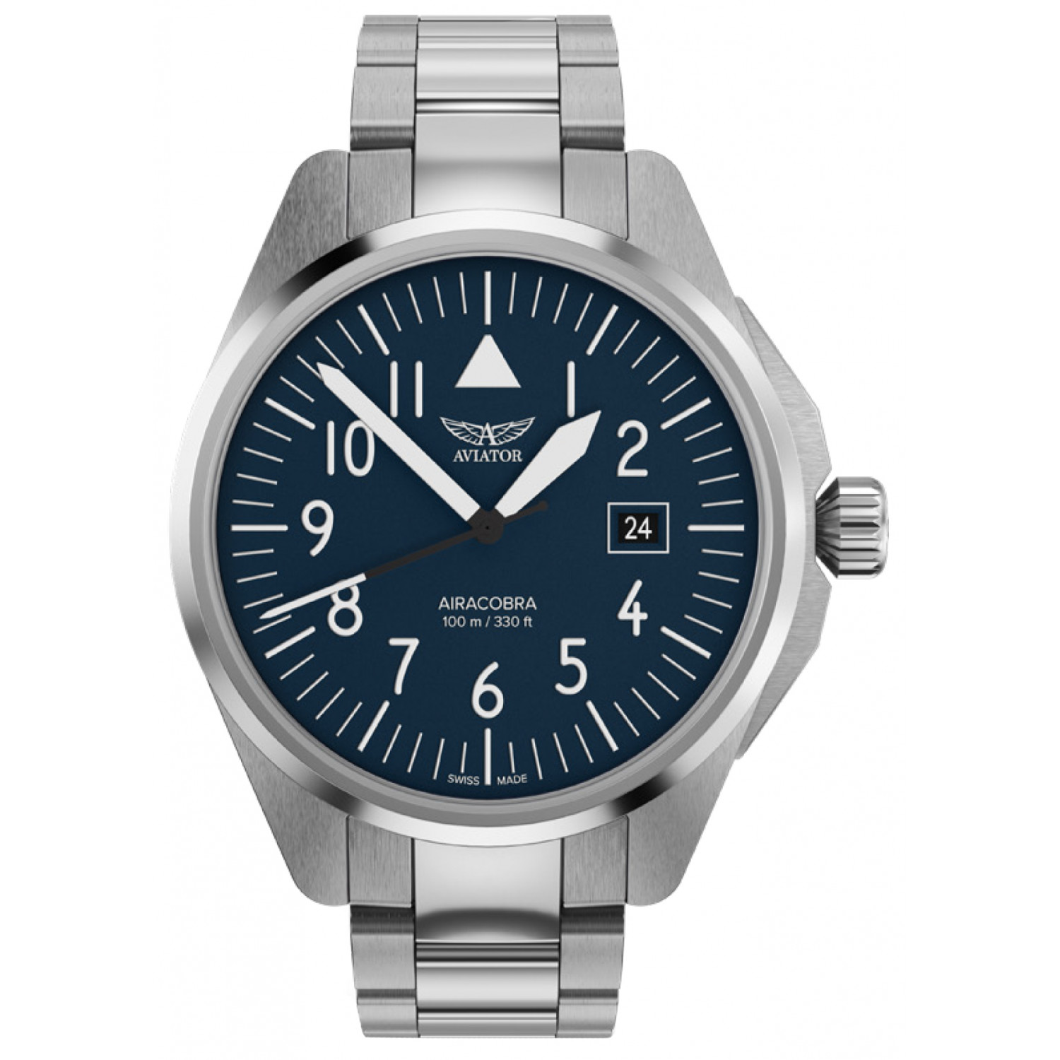 Zegarek Męski Aviator V.1.38.0.317.5 srebrny bransoleta