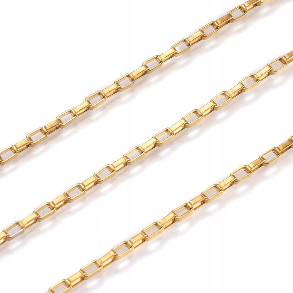 LAN166-1m Łańcuszek wenecki 2mm stal nierdzewna złoty