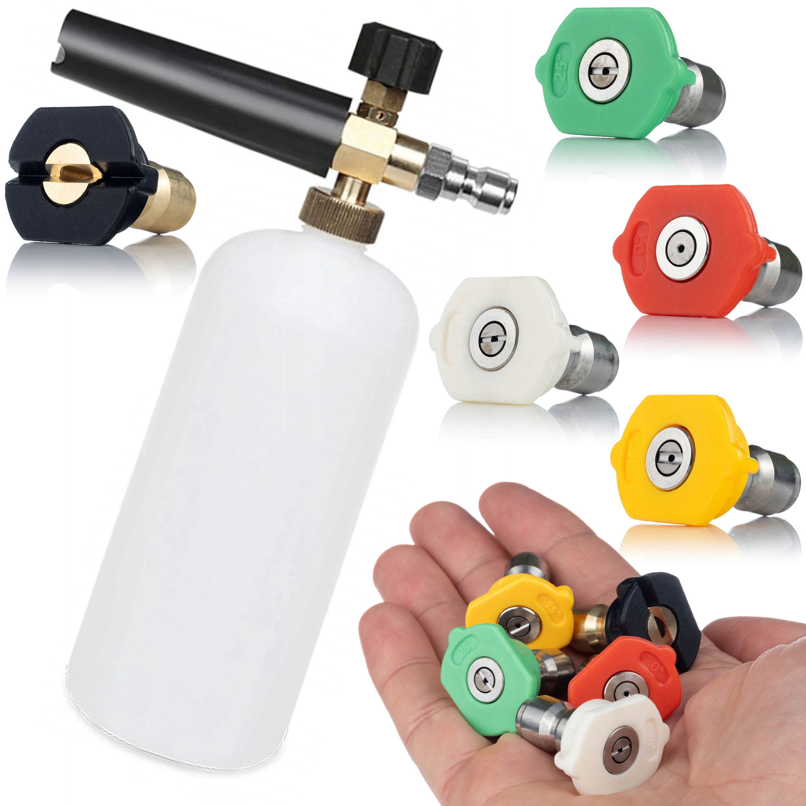 ZESTAW 5 DYSZ DO MYJKI CIŚNIENIOWEJ SZYBKOZŁĄCZA PIANOWNICA 1L LAVOR ROSFIX