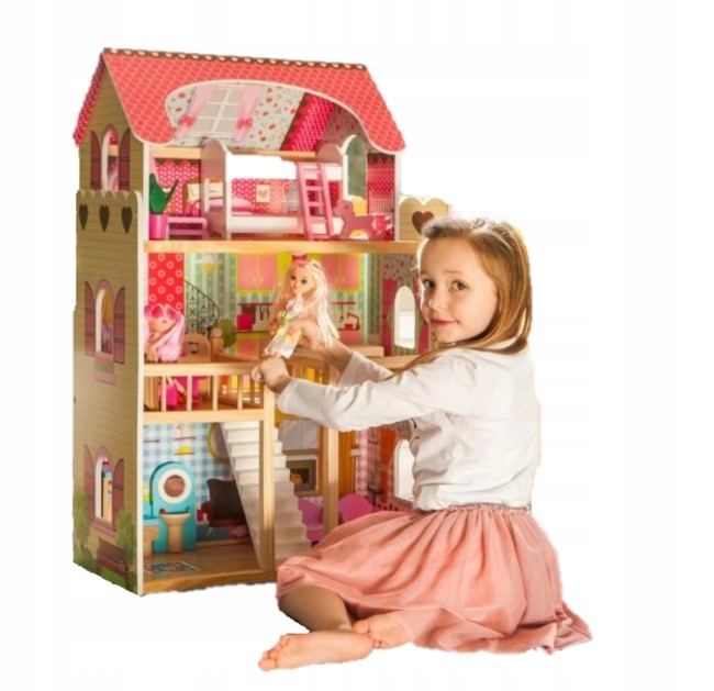 

Drewniany Domek Dla Lalek Lalki +led