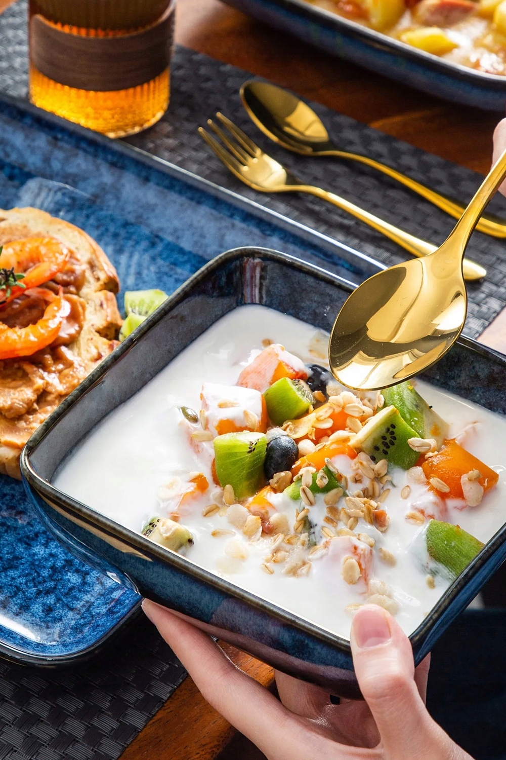 Serwis Obiadowy Dla 8 Osób ZESTAW Talerze Kwadratowe Do Mikrofali PIĘKNE ! Linia Pranzo