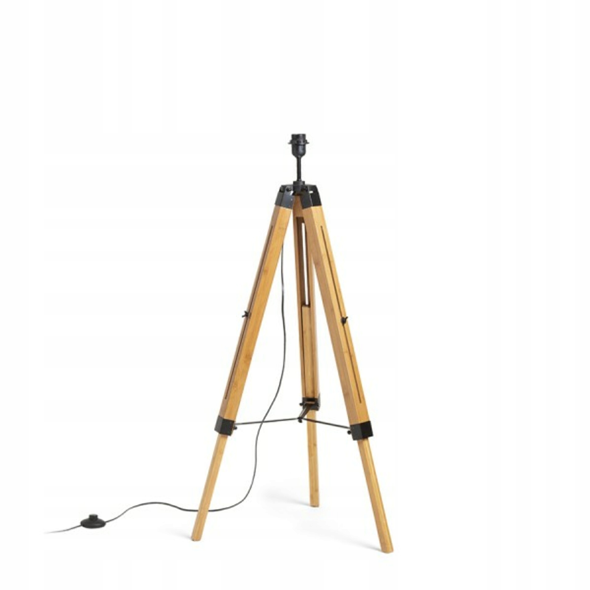 Rendl Alvis podstavec na lampu bambus/čierna, E27, 230V, nastaviteľný