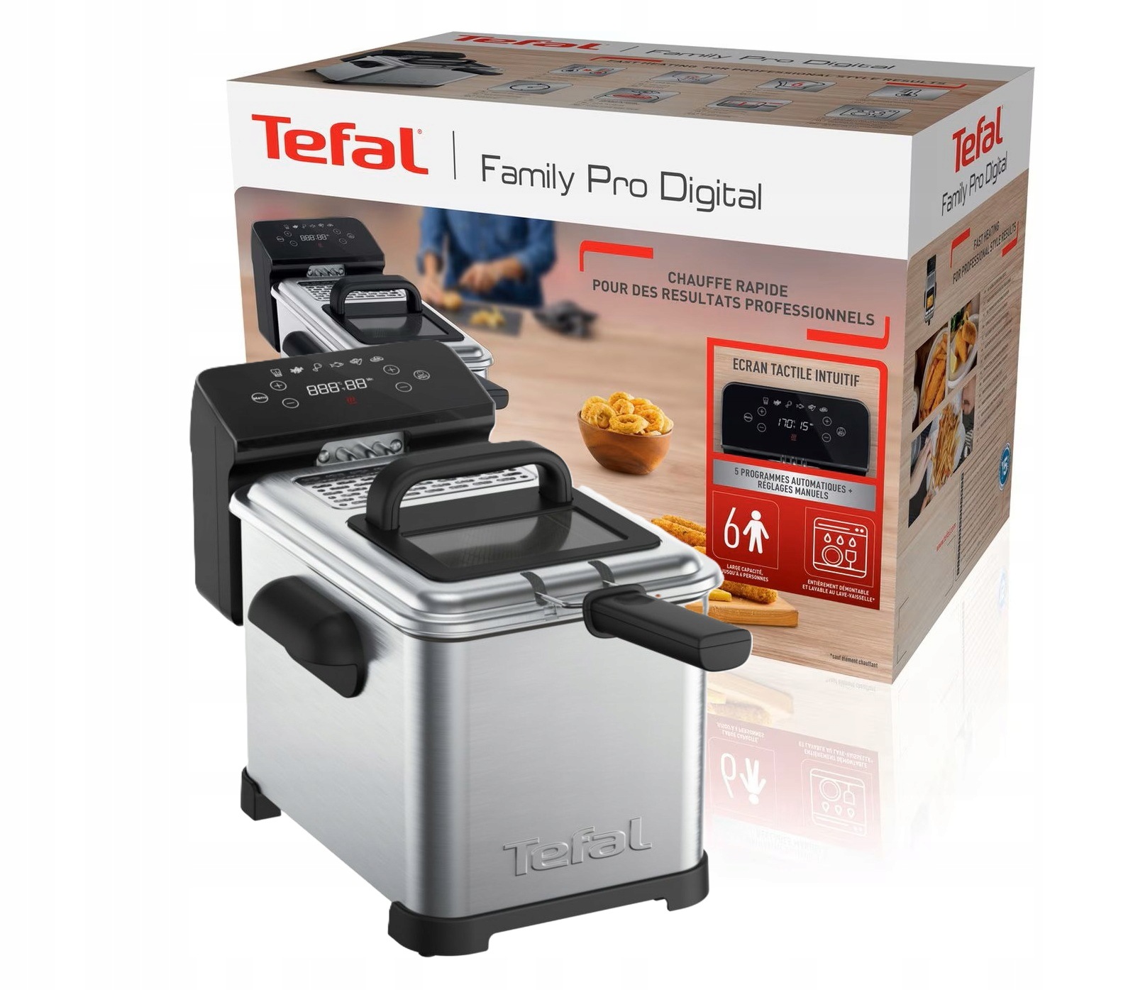 Tefal FR507D10 Frytkownica Tradycyjna 4 l 2400W Stal Nierdzewna Okienko