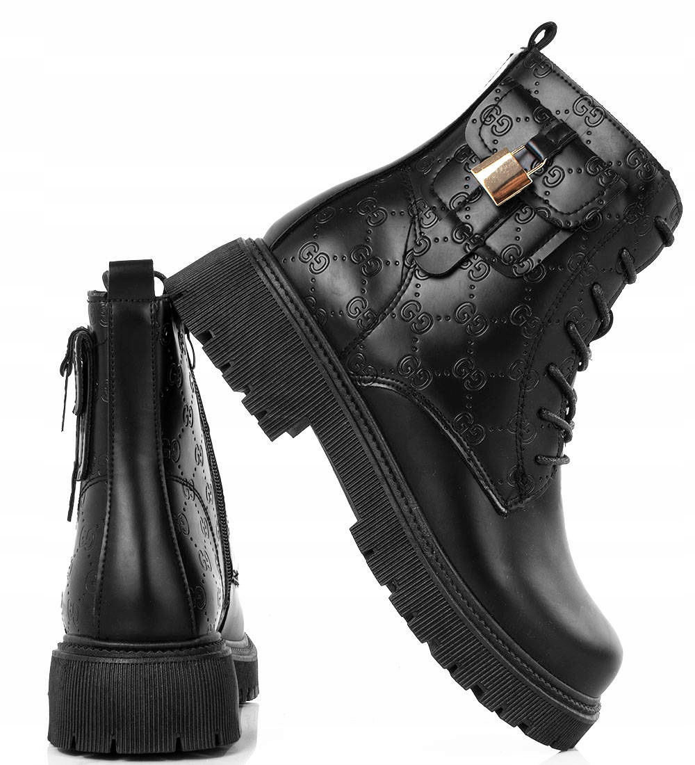 7070 CZARNE BOTKI GLANY OCIEPLANE EKOSKÓRA 39