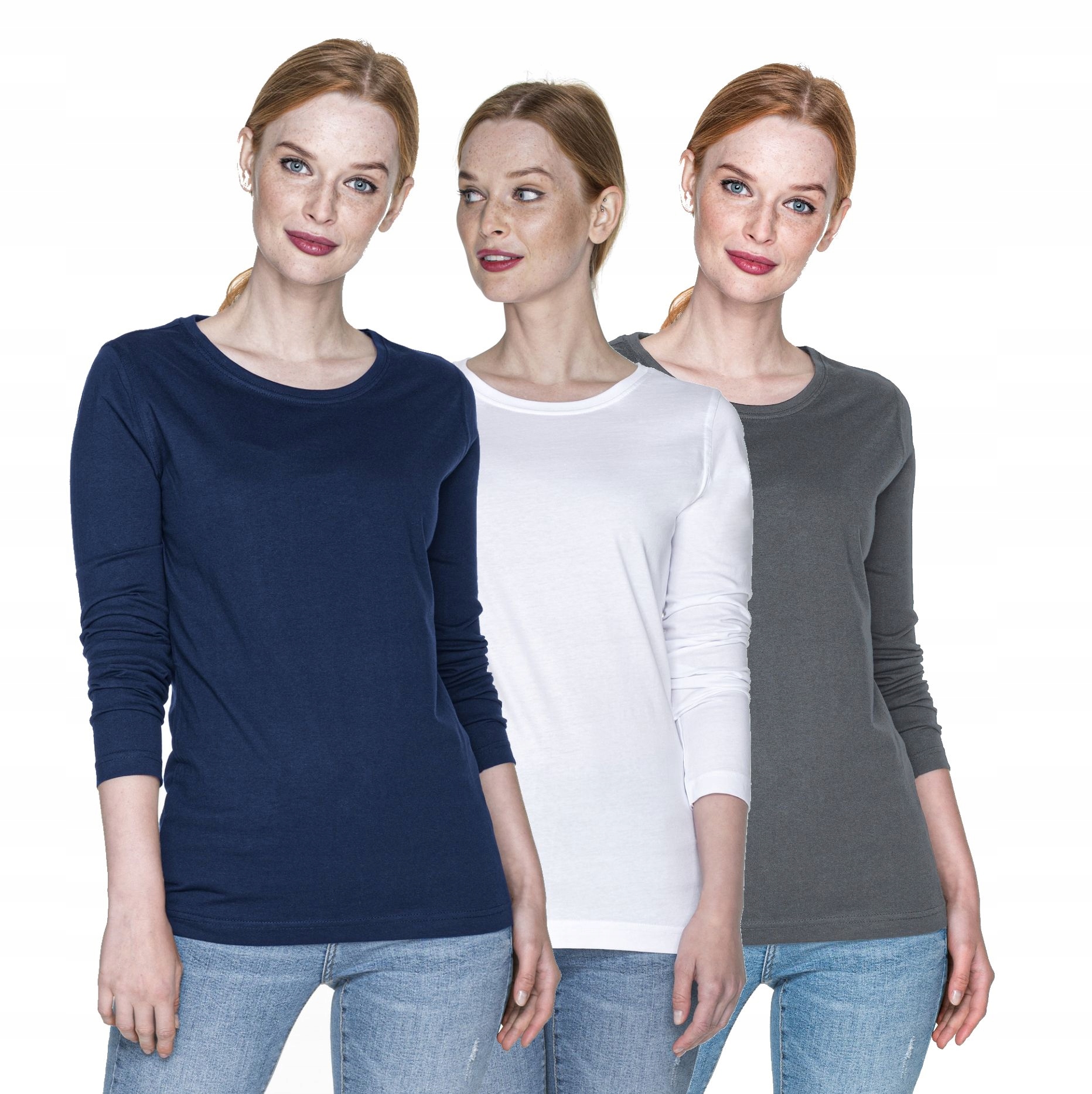 Zestaw koszulek z długim rękawem 3x bawełna M