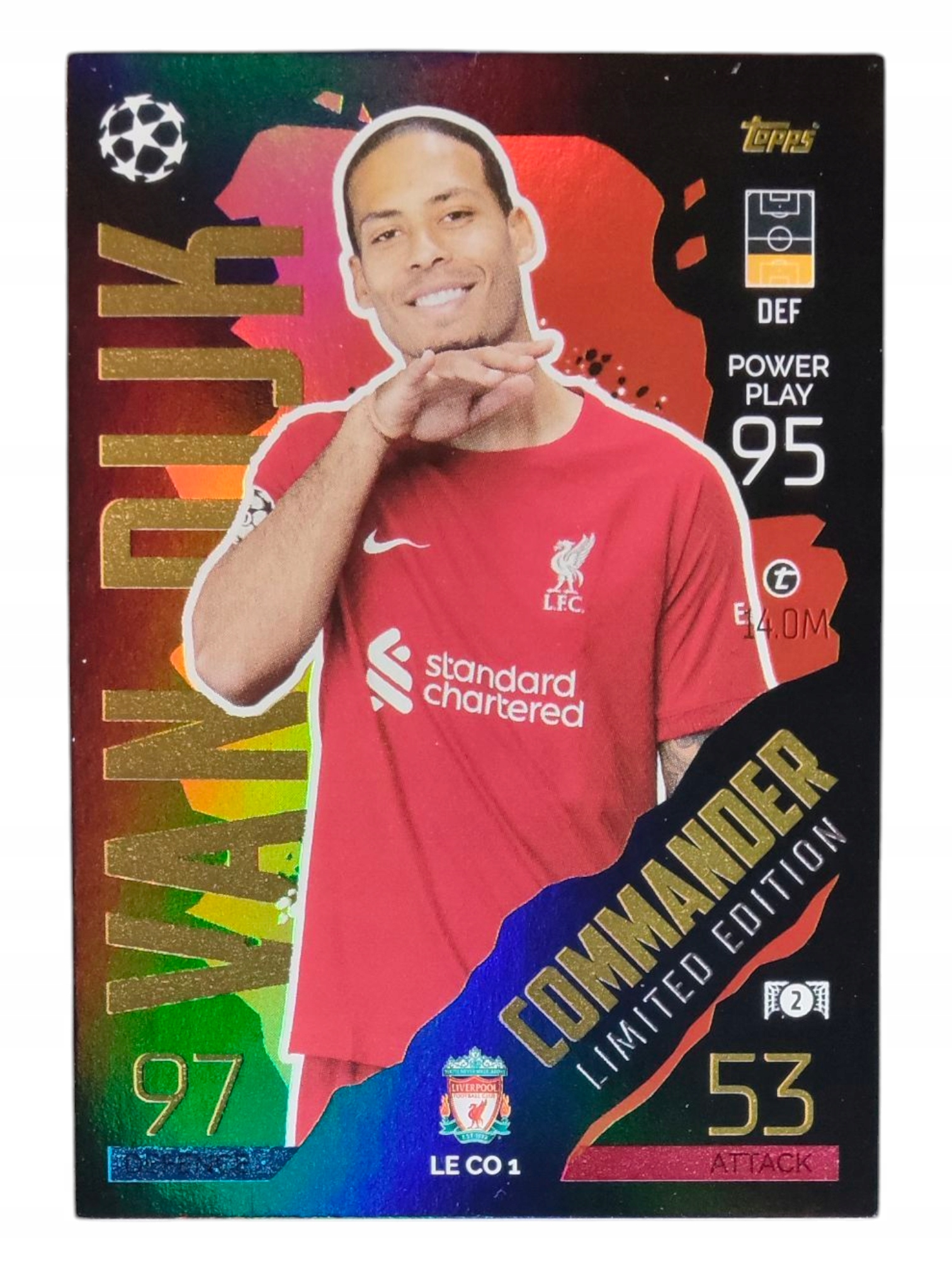 Topps Match Attax 2022-2023 Commander Limited Virgil Van Dijk LECO1