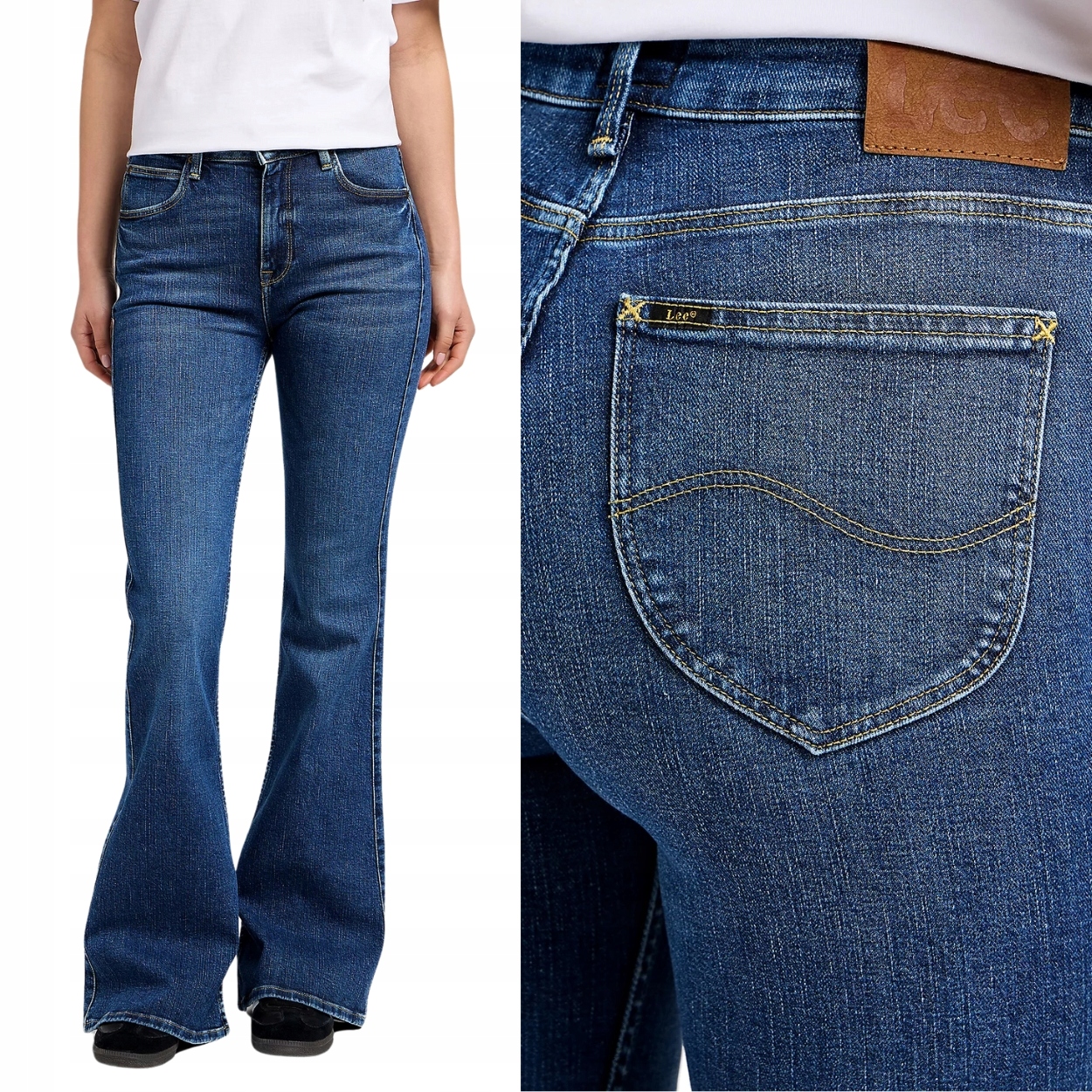 Lee Breese flare Rain Falls vysoké dámské džínové kalhoty s zvony W27 L31