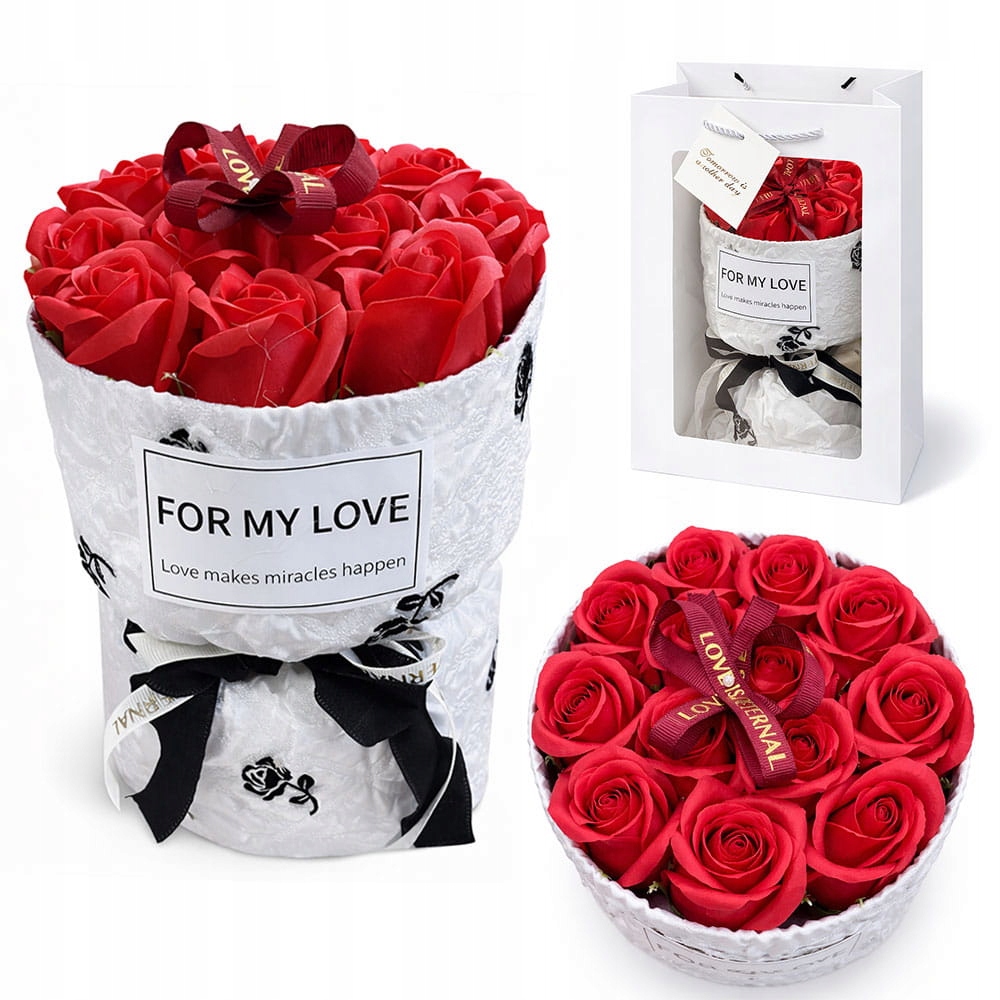 Kytice Růží Mýdlové Růže „for My Love“ Jedinečný Dárek K Bílému Valentýnu