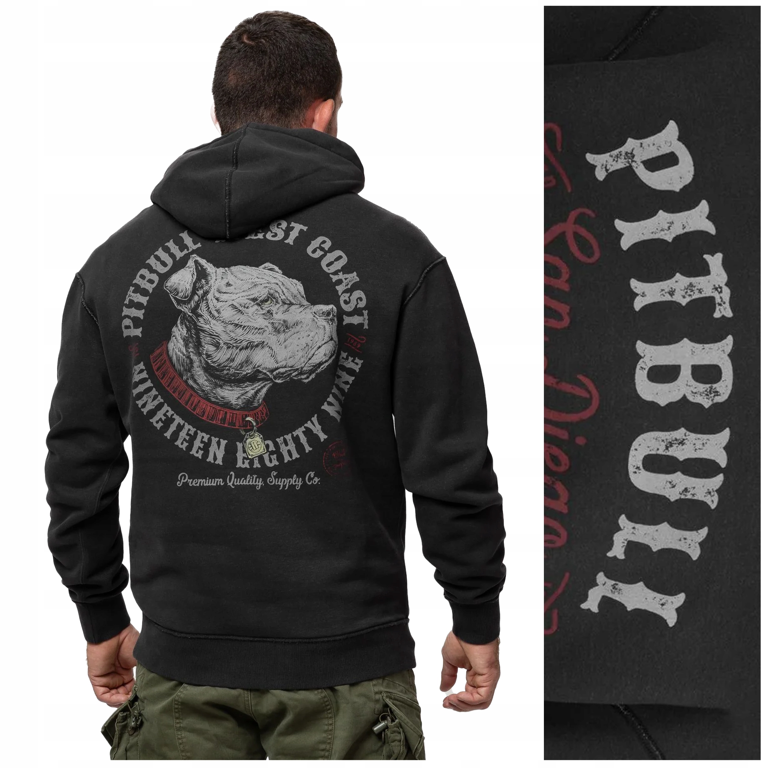 Pánská mikina Pit Bull "strength & Respect" vel. S tmavě grafitová