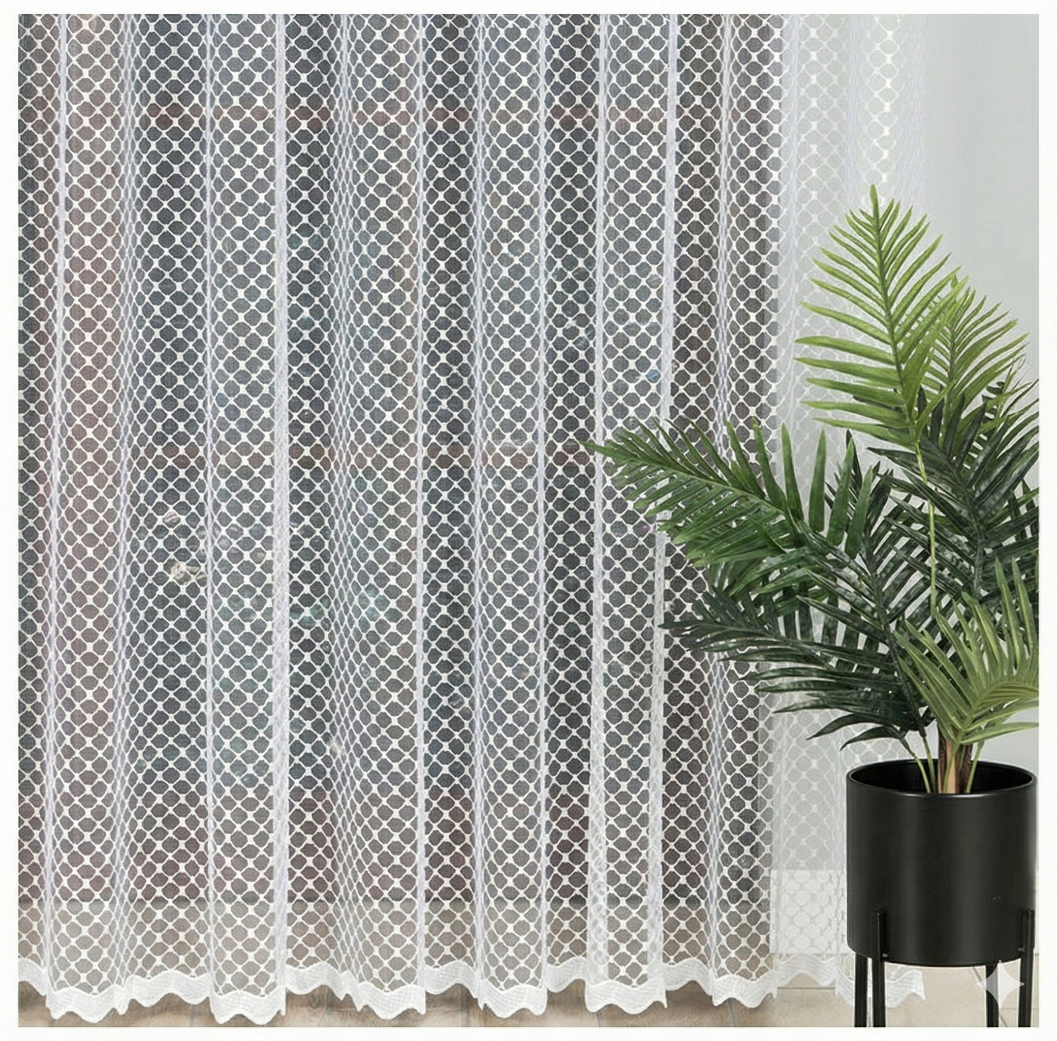 Biela Haft záclona do obývačky s páskou 600x180 Haft záclony