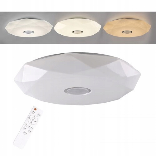 Plafon Led okrągły Ø48cm 36W TRI-color 3000K 4000K 6400K 3060lm Diamond ste