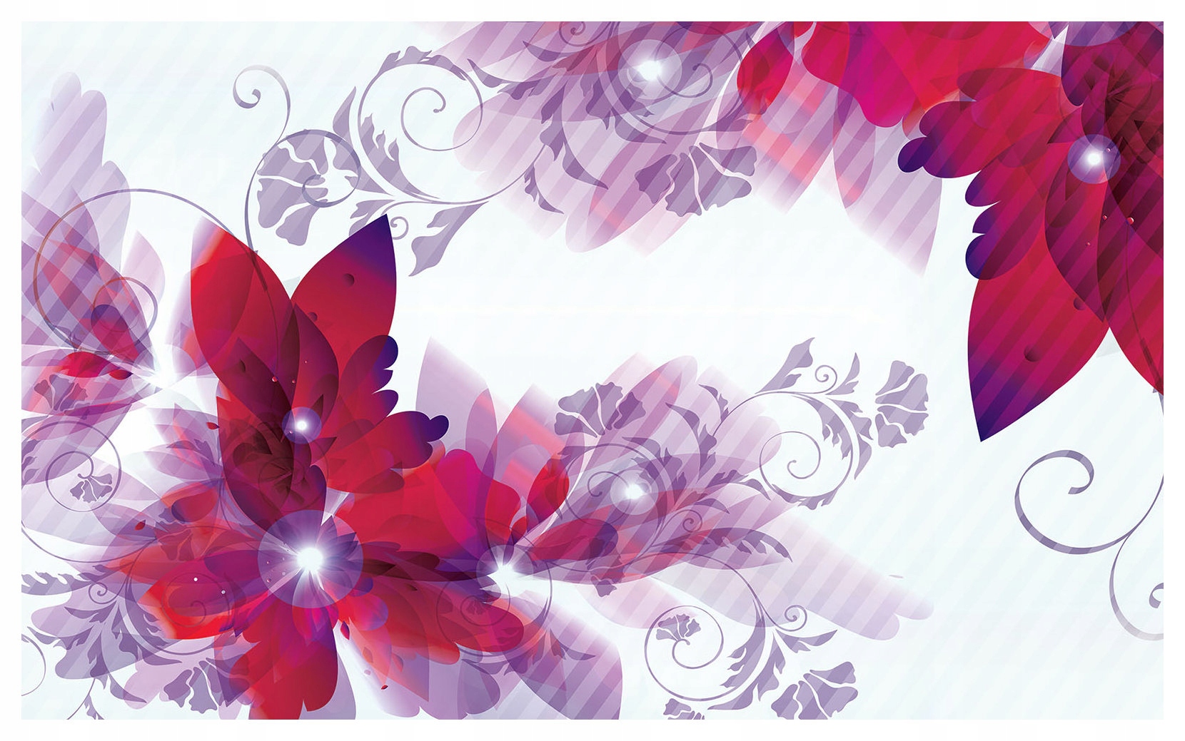 Flízovaná fototapeta Růžovo-fialové květy a ornamenty 200x140 lepidlo