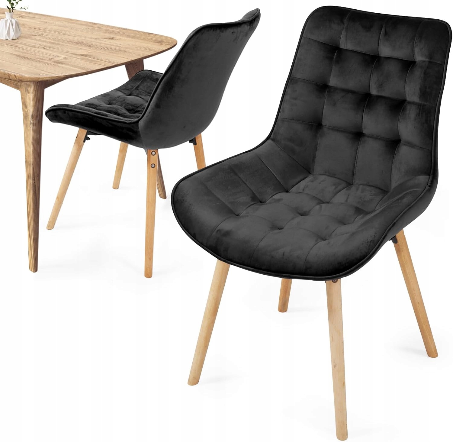 Stoličky do jedálne, škandinávsky štýl, zamatové sedadlo, operadlo, sada