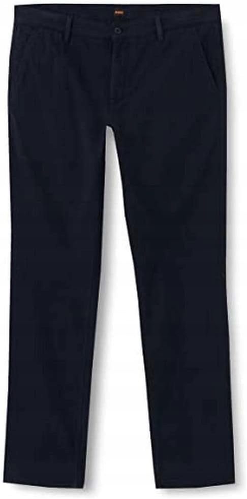 Boss Tmavě Modré Jednoduché Kalhoty Casual Bavlna Elastan 34/32 6FA