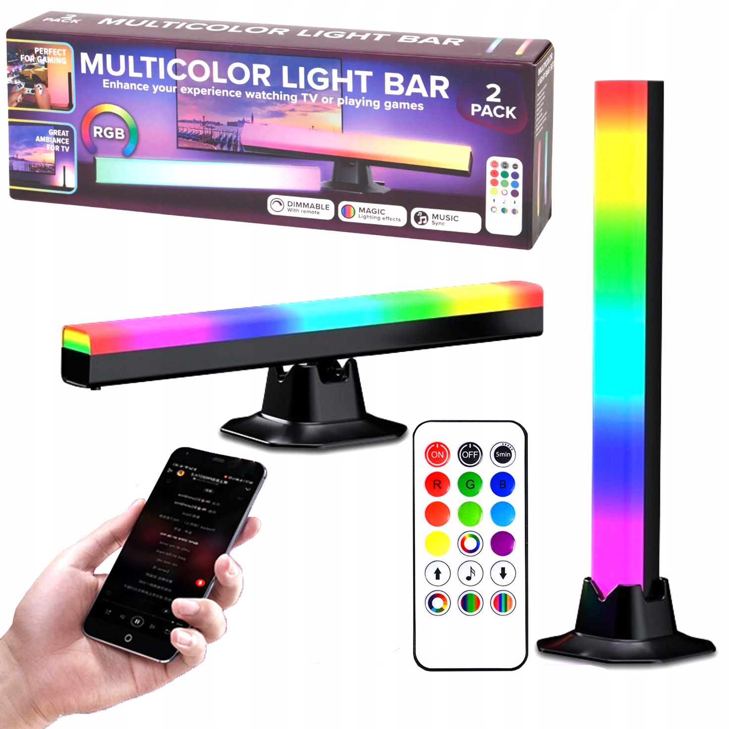 Zestaw Słupków Led Multicolor Bar Set 2 Słupki 2x 30cm Gamingowe Pilot