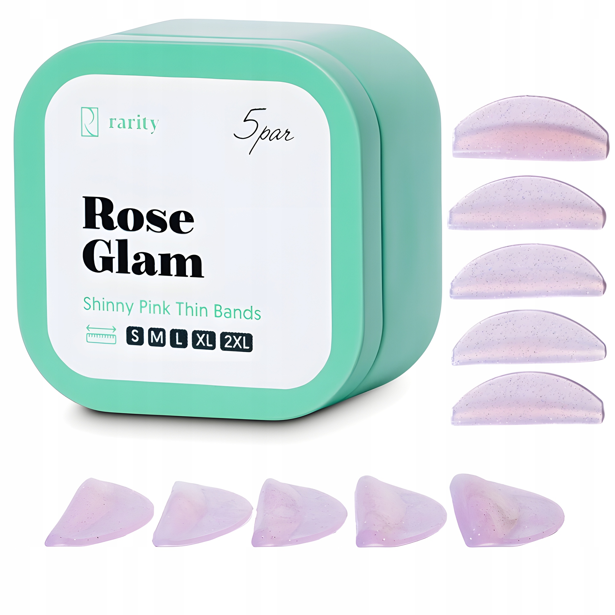 Silikonowe Wałki Błyszczący Róż do Laminacji Liftingu Rzęs 5 par