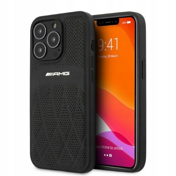 Amg AMHCP13XOSDBK pouzdro pro iPhone 13 Pro Max 6,7" černé kožené s prohnutými okraji