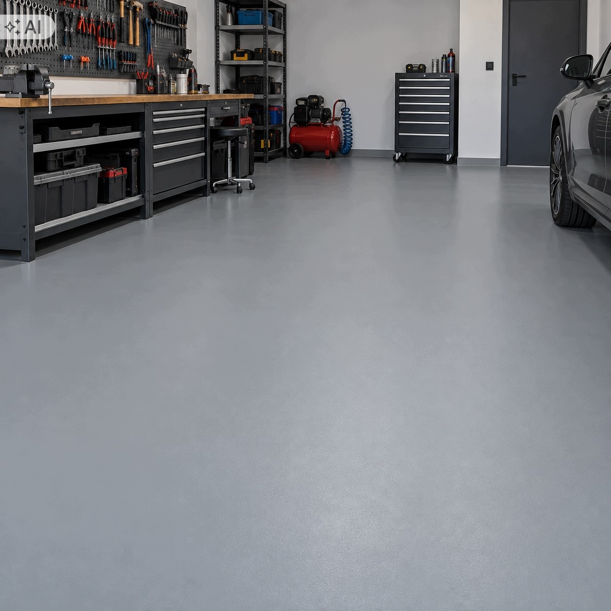 Pryskyřice na podlahu v garáži, sada 25 m2, epoxidový matný lak Techniart