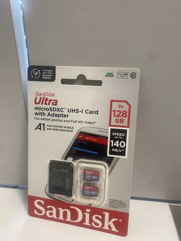 17985I28 2X Karta Pamięci 128 Gb Ultra Microsdxc 140 Mbs Szaro-czerwony