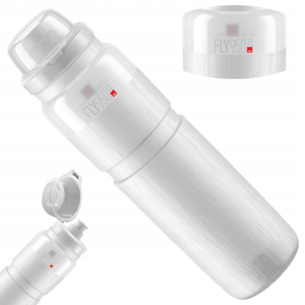 Bidon Elite Fly Mtb Tex Przezroczysty Szare Logo 950ml Lekki Bpa Free