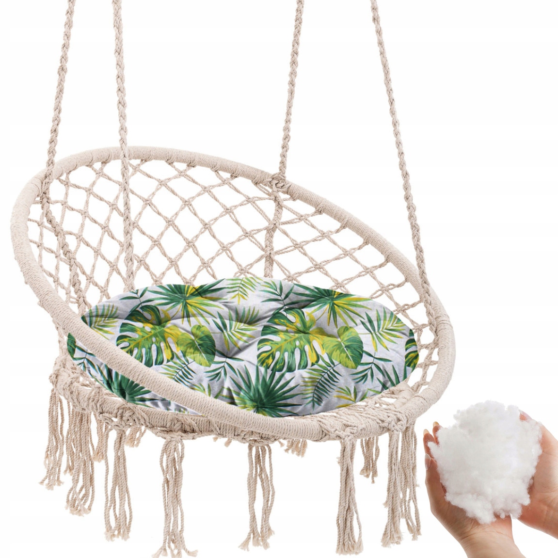 OKRĄGŁA PODUSZKA NA HUŚTAWKĘ FOTEL WISZĄCY 65 CM