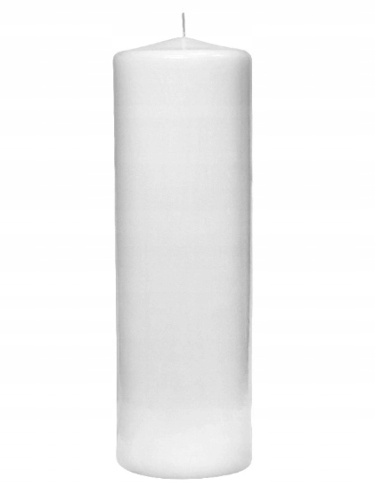 

Klasyczna Świeca Duża Świeczka Walec Biała 10/30cm