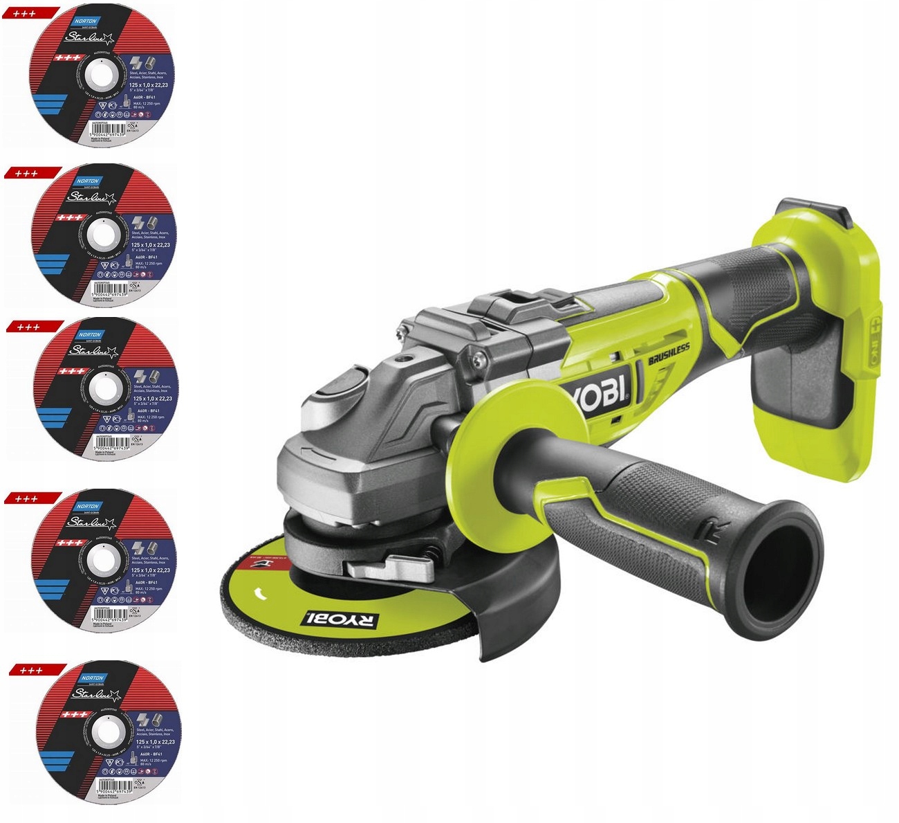 

Szlifierka kątowa Ryobi R18AG7-0 18V 125mm +tarcze