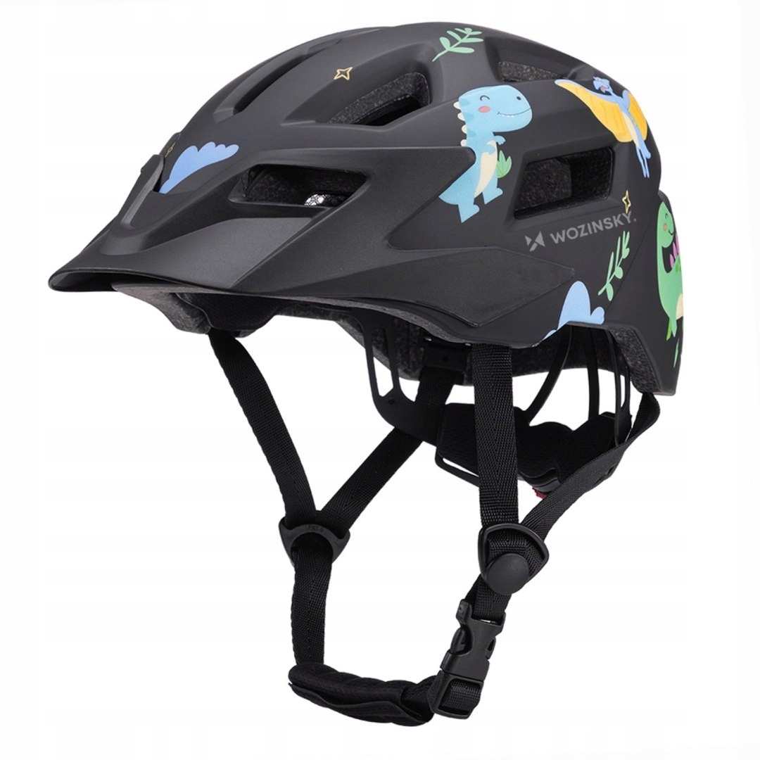 Dětská cyklistická přilba Mtb s odnímatelným kšiltem 48-52 cm černá Wozinsky