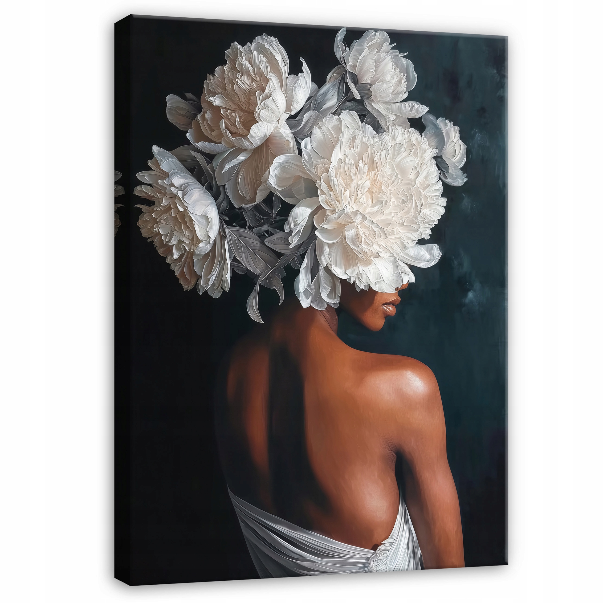 Obraz Bílé Květiny Žena Pivoňky Do Předsíně Kanceláře Moderní 100x70