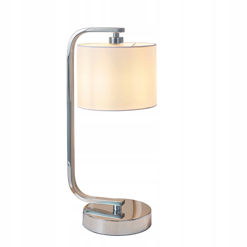 Endon Stolová lampa Canning Dotyková Chrómová 1xE14 40W Abažúr Biela