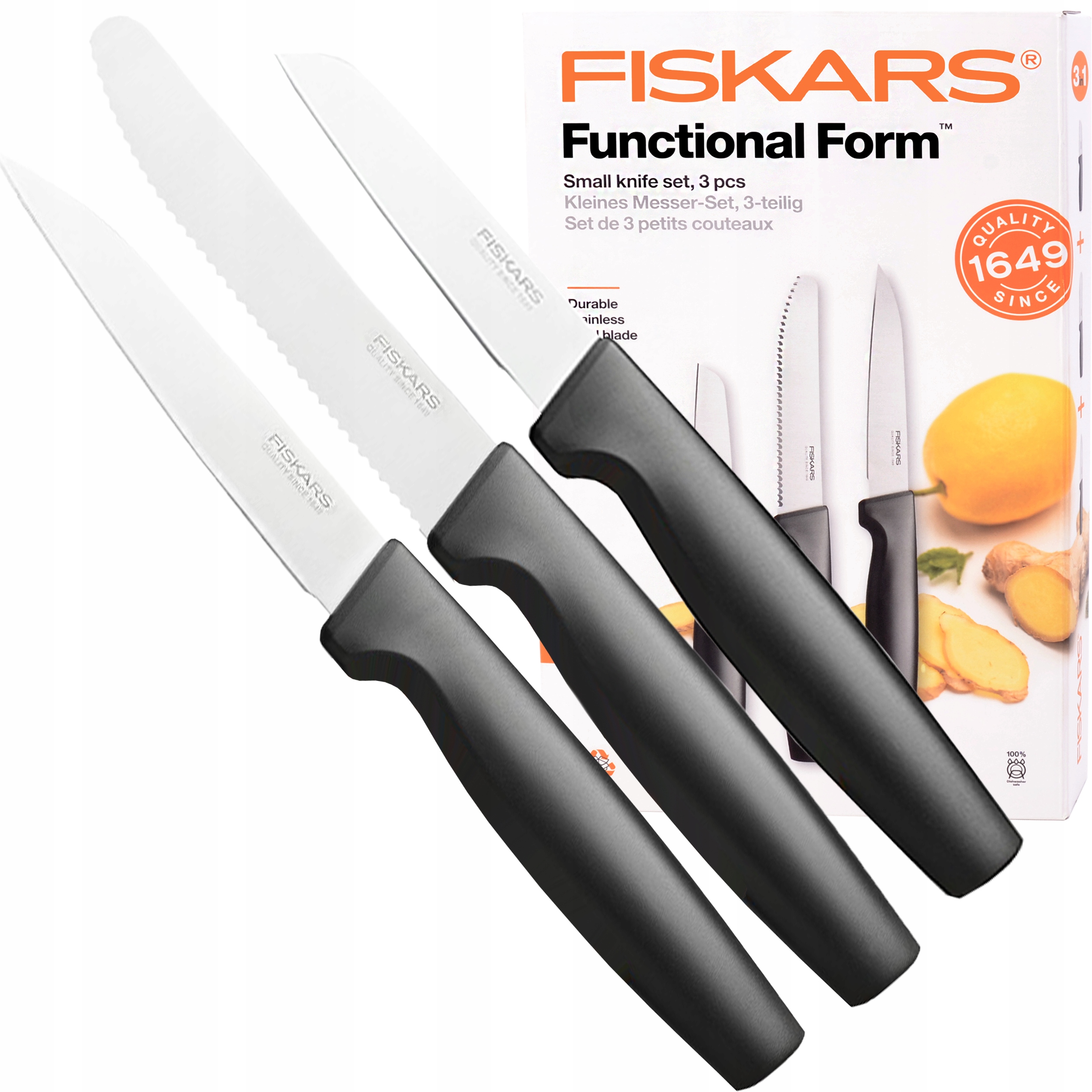 

Fiskars Zestaw Komplet Noży Obierania Krojenia