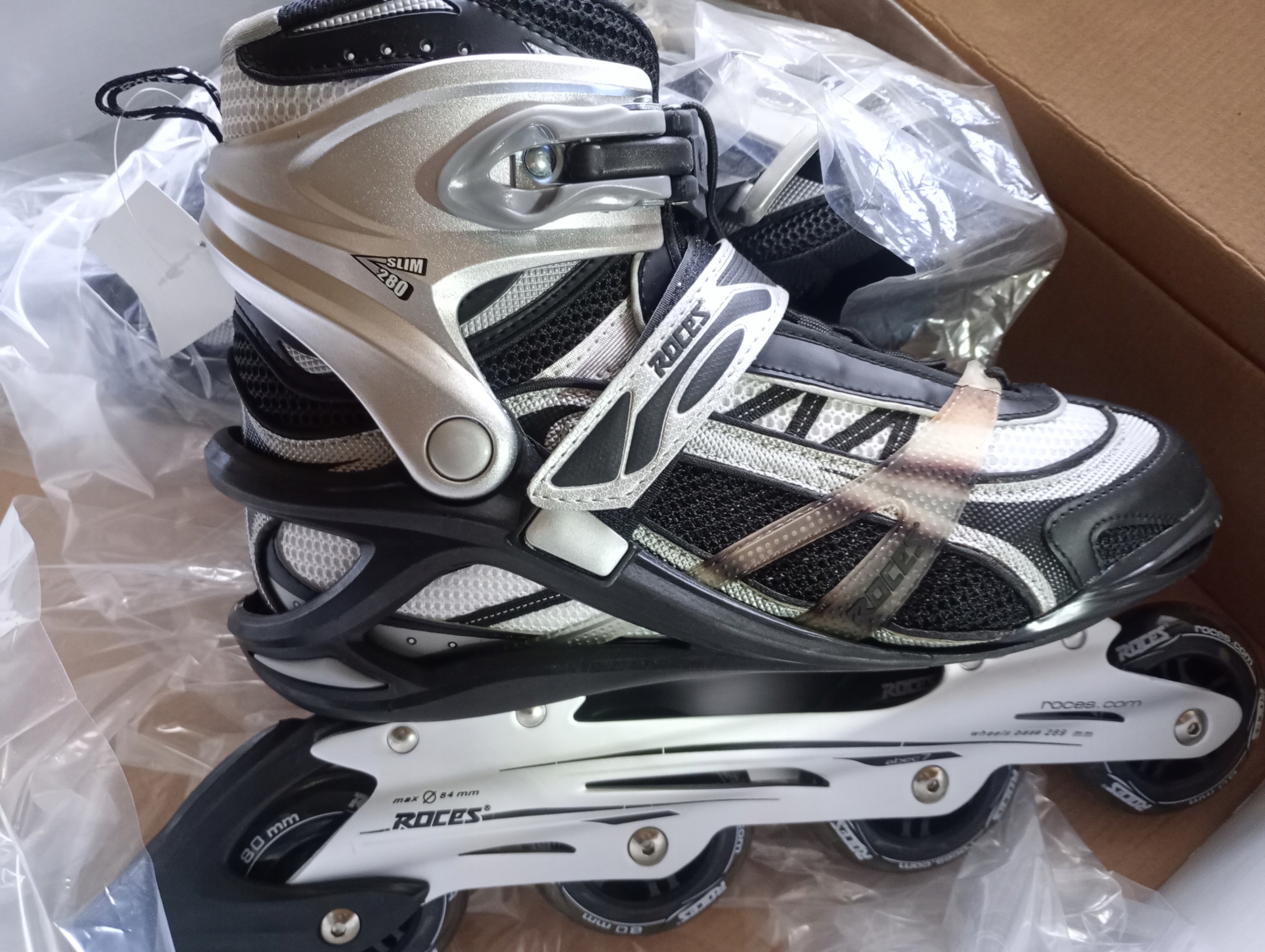 Kolečkové Brusle Roces Slim 280 velikost 46 black silver white