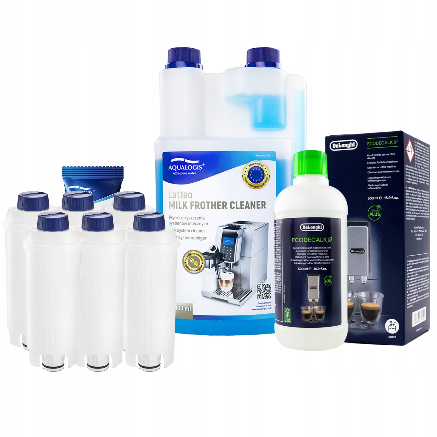 6x Filtr do kávovaru Delonghi AL-S002 EcoDecalk 500 ml Tekutina 1 l