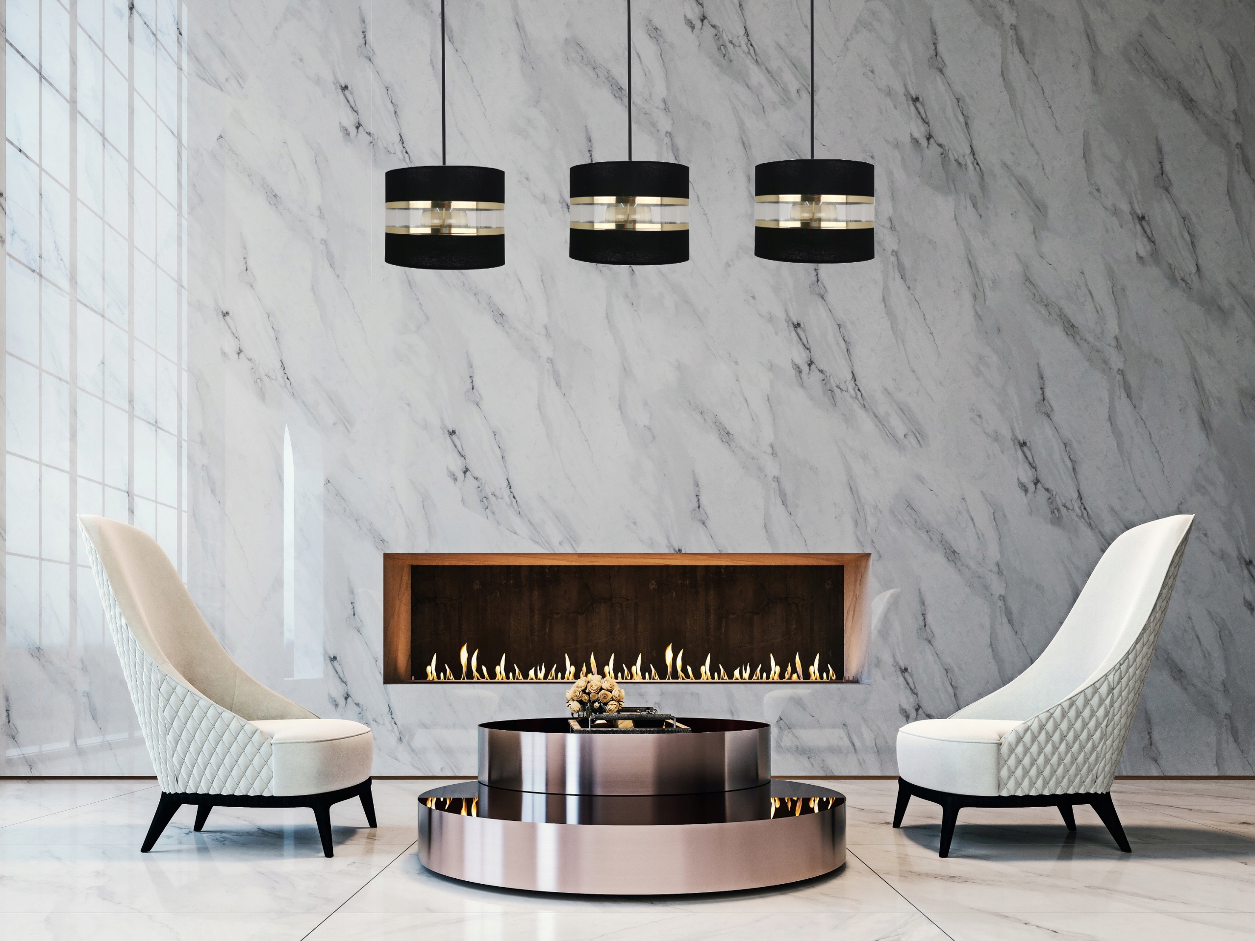 LAMPA WISZĄCA ZWIS SUFITOWA ŻYRANDOL ABAŻUR LED Długość/wysokość 100 cm