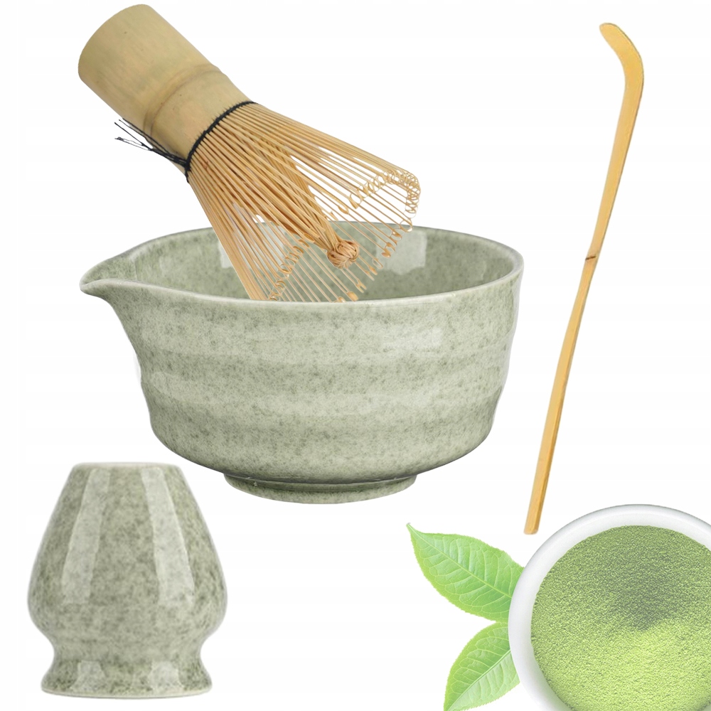 Bambusový Čajový Set Matchy Chashaku Šlehací Metla Lžíce 4KUSŮ