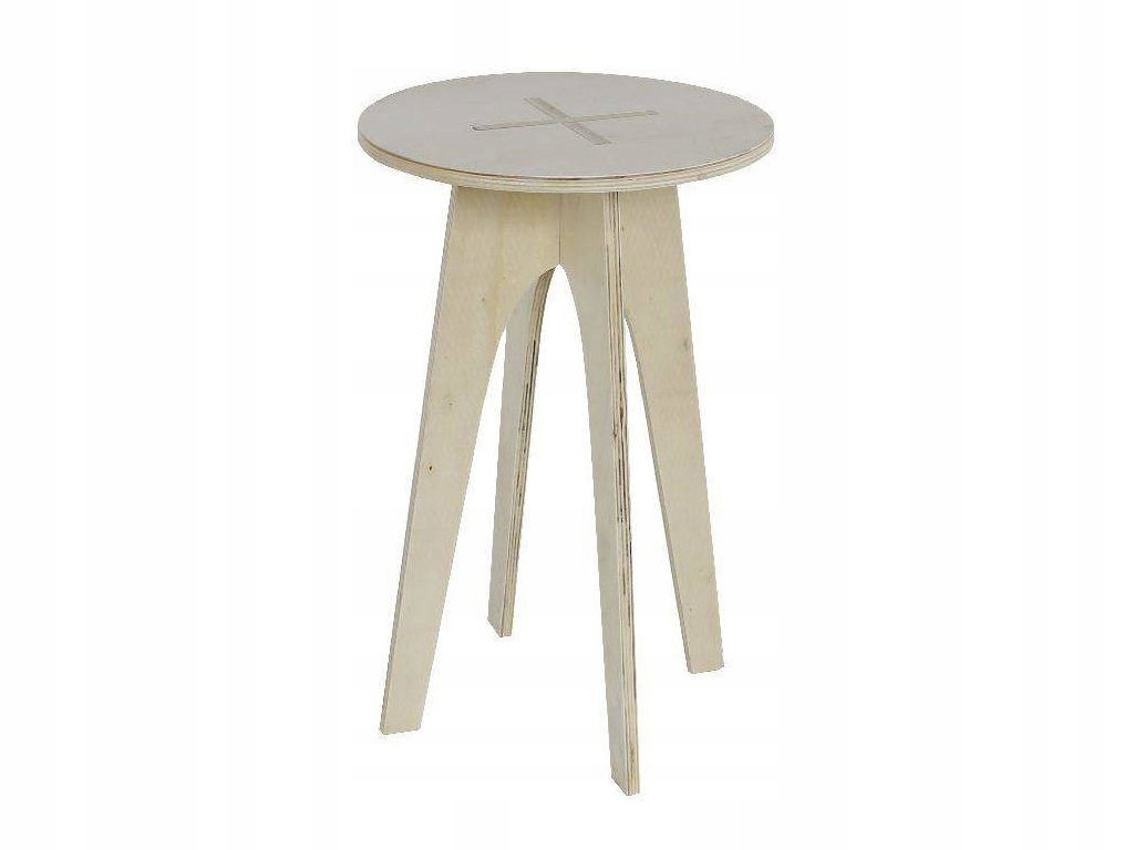 Odkládací stolek Simplictiy, kulatý, dřevěný, 50 x 30 cm