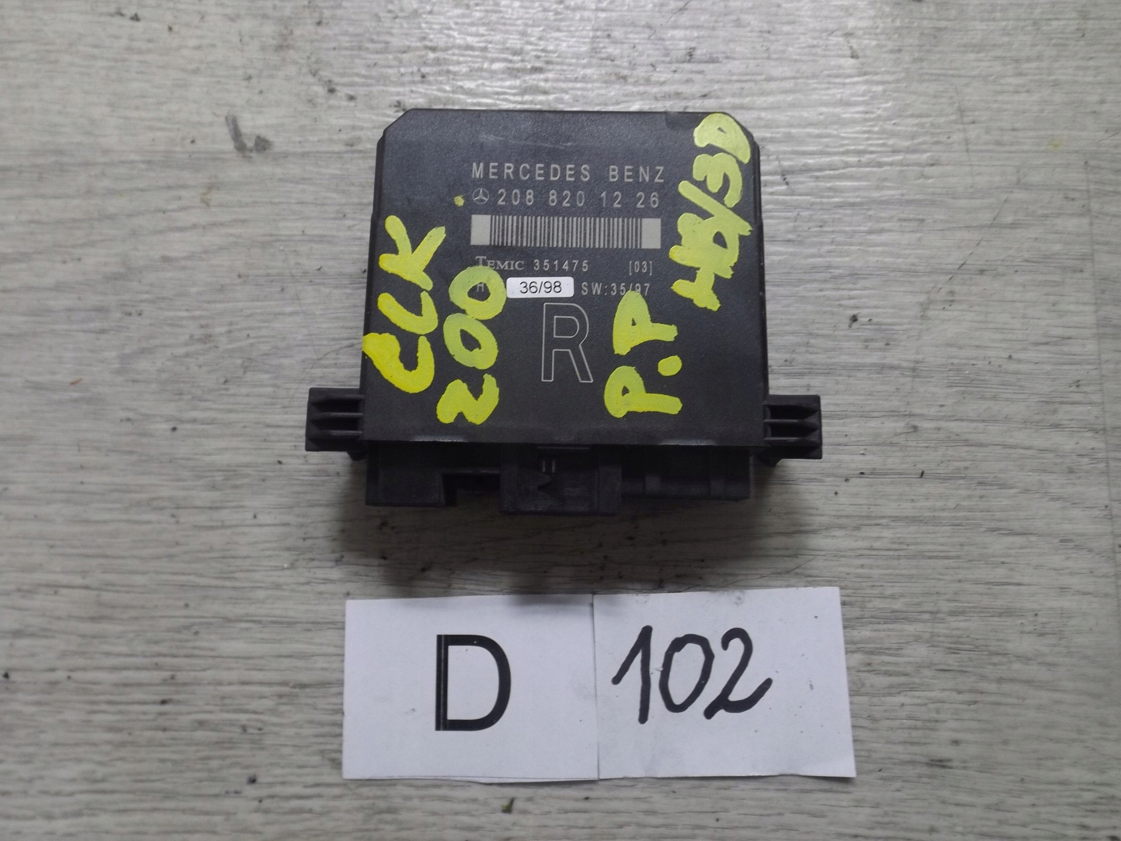 MODUŁ STEROWNIK DRZWI PRAWY PRZÓD MERCEDES CLK 200