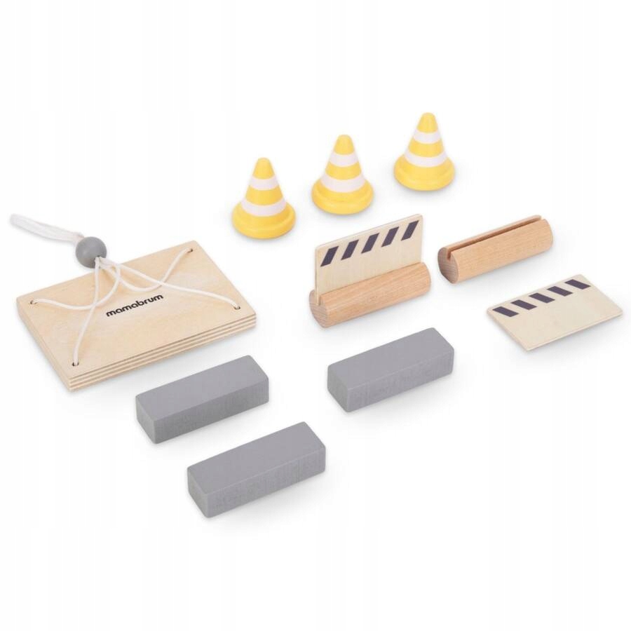 MAMABRUM Plac Budowy Z Ruchomym Dźwigiem i Pojazdami Żuraw Wieżowy Bohater brak