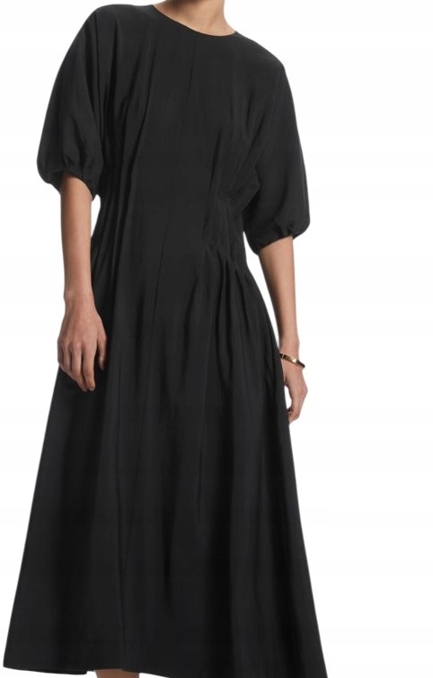 Cos Šaty Černá MIDI S Volánky Modal vel. 34