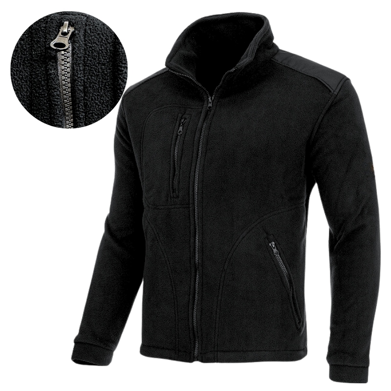 Polar Pánská pracovní pánská mikina černá fleecová Teplá Pohodlná Zesílená L