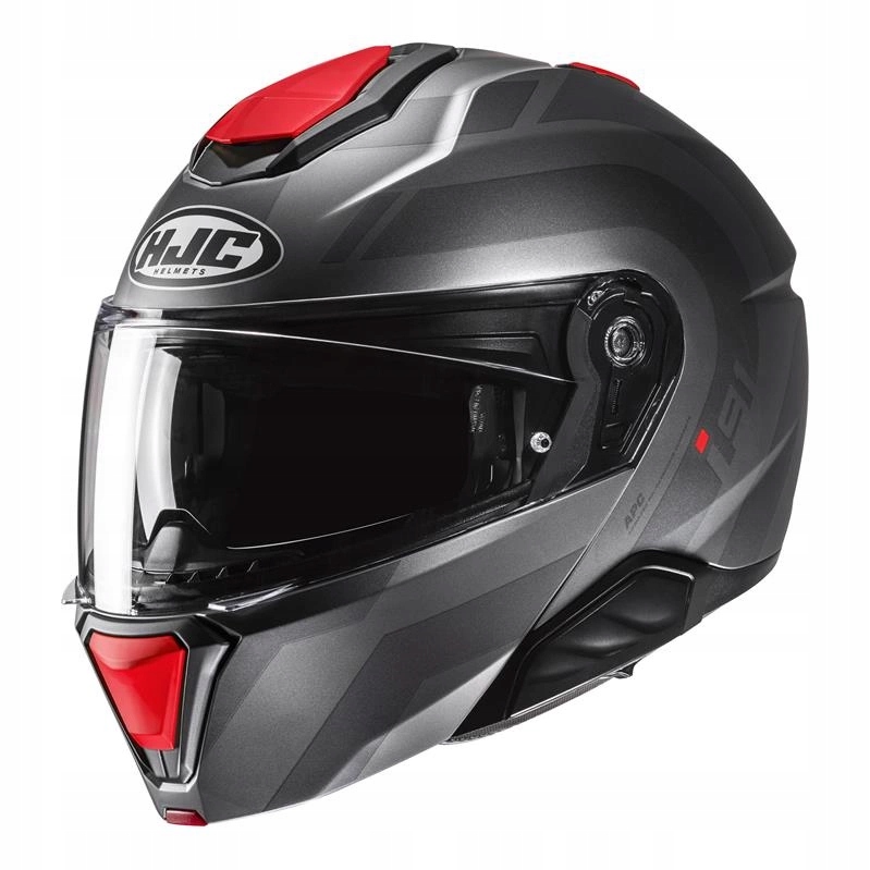 Motocyklová prilba Hjc I91 Arven Grey/red sivá červená Darčeky