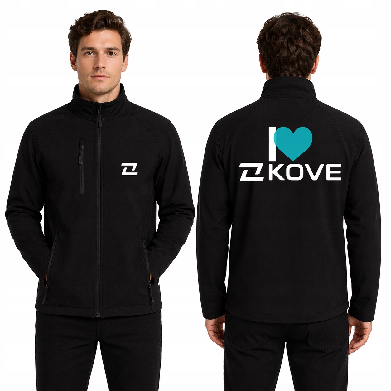 Softshellová bunda s potiskem Kove, prémiový motocyklový styl Dárek r.XL