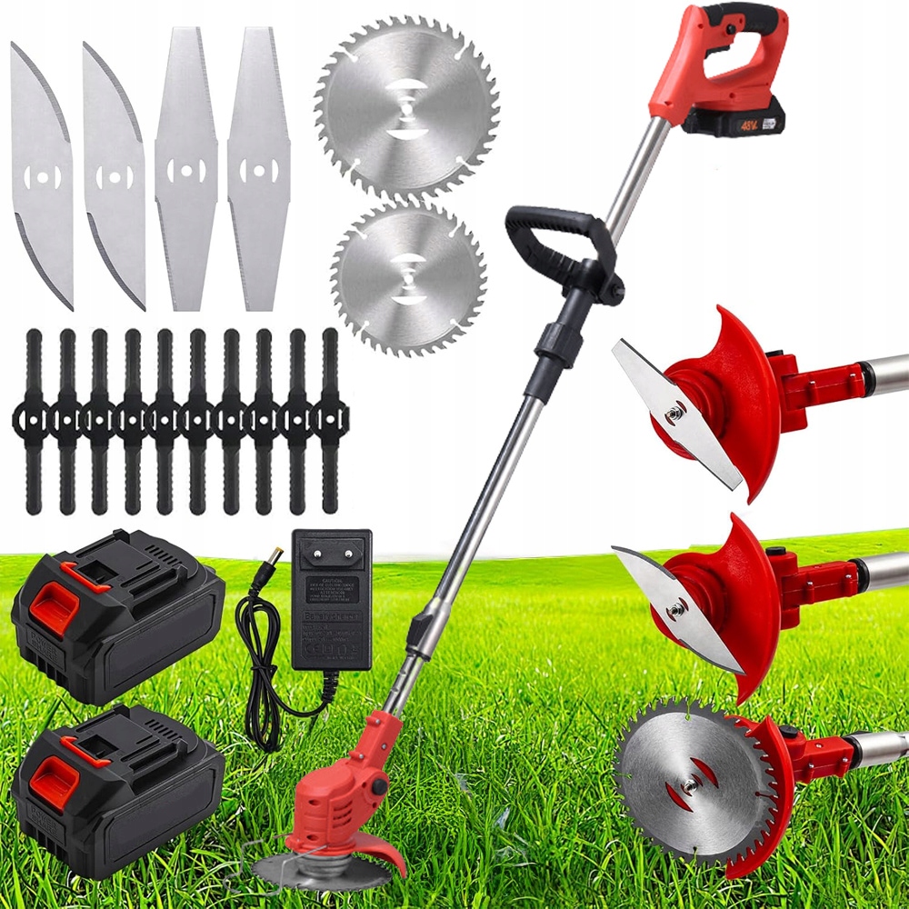 Podkaszarka Akumulatorowa Elektryczna Kosa Wykaszarka Trawy 3 Różne Ostrzy