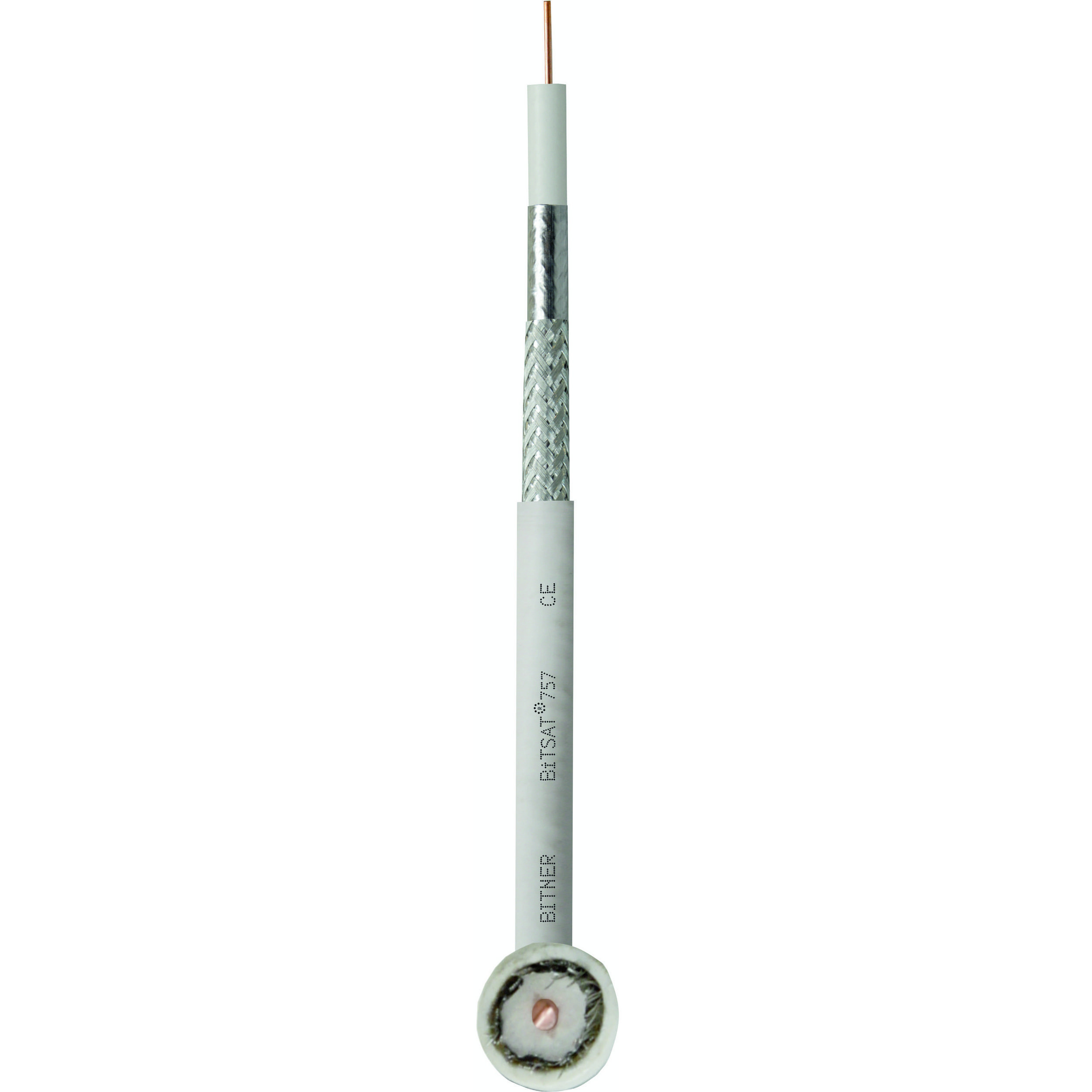 Koncentrický Kabel Drát 75-1,05-5,0-6,9 Cu Bílý Pvc (cívky Po 500M) 1