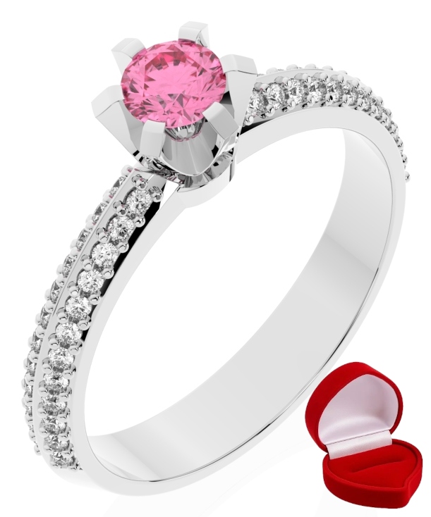 Zlatý Prstýnek 585 14k Safír 0,19 ct Bílé Zlato R26