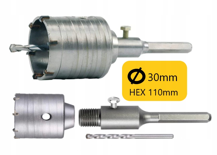 

Otwornica Do Muru Betonu Koronka 30mm Adapter Hex